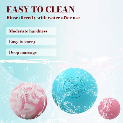 KSONE Massage Lacrosse Balls -Massage Balls for Myofacial Release&Trigger Point Therapy-Set of 2-Hard Lacrosse Massage Ball &Soft Massage Ball with one mini Ball - My Store