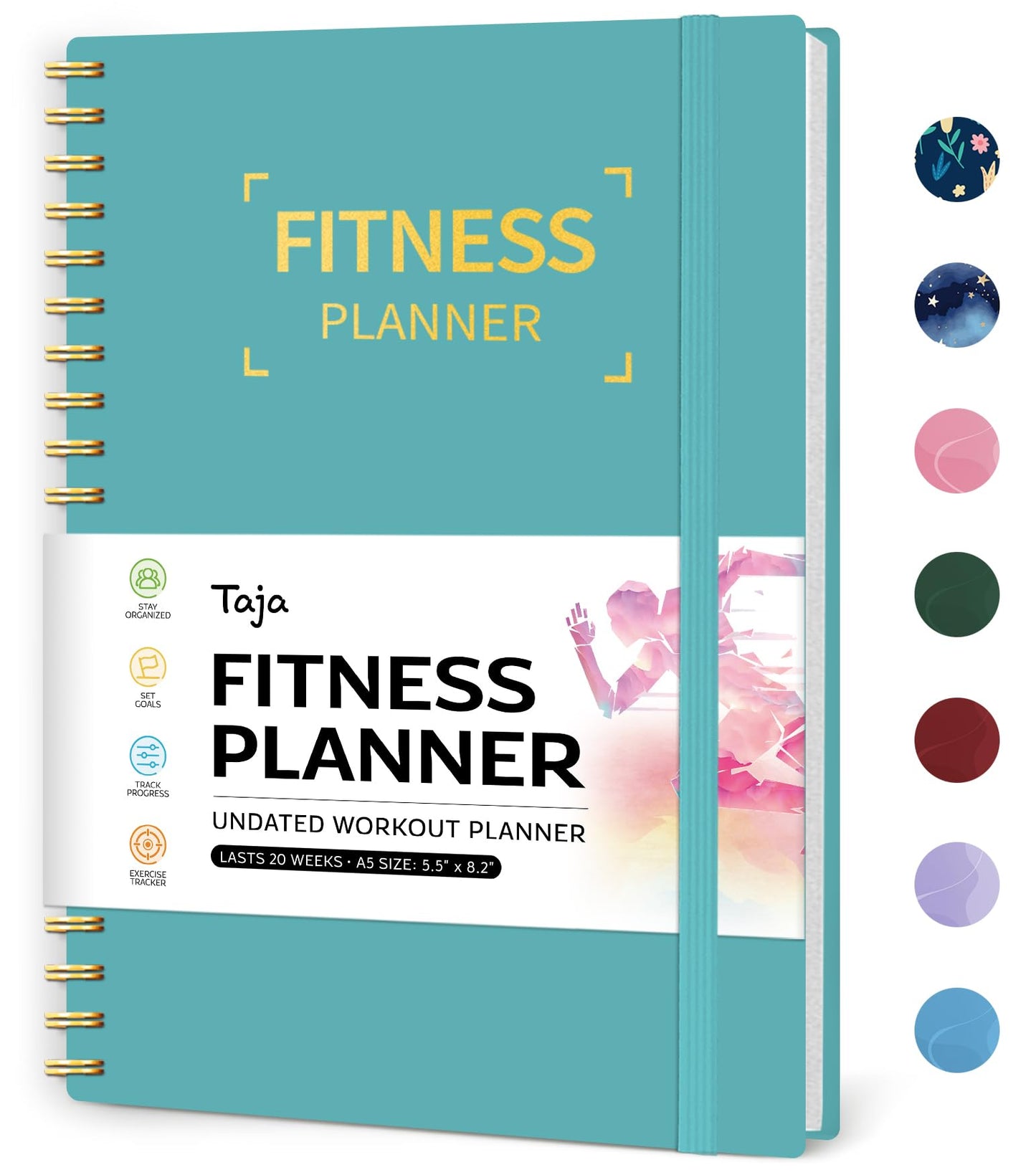 Fitness Workout Journal for Women & Men, A5(5.5" x 8.2") Workout Log Book Planner for Tracking, Progress, and Achieving Your Wellness Goals - Green - My Store