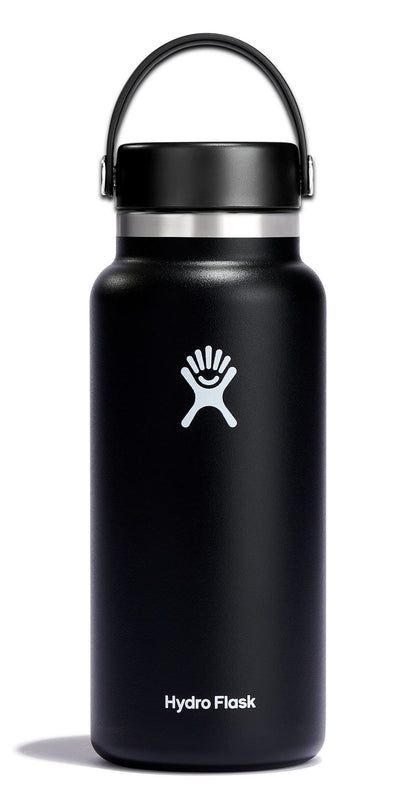 Hydro Flask Water Bottle - Insulated Stainless Steel - Wide Mouth Flex Lid, Non Spill, Leakproof and Refillable in 32 Oz Stone Gray