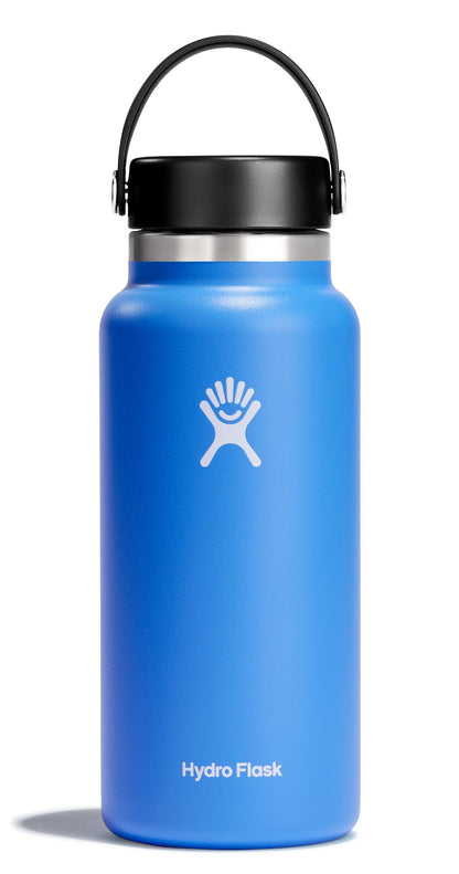 Hydro Flask Water Bottle - Insulated Stainless Steel - Wide Mouth Flex Lid, Non Spill, Leakproof and Refillable in 32 Oz Stone Gray