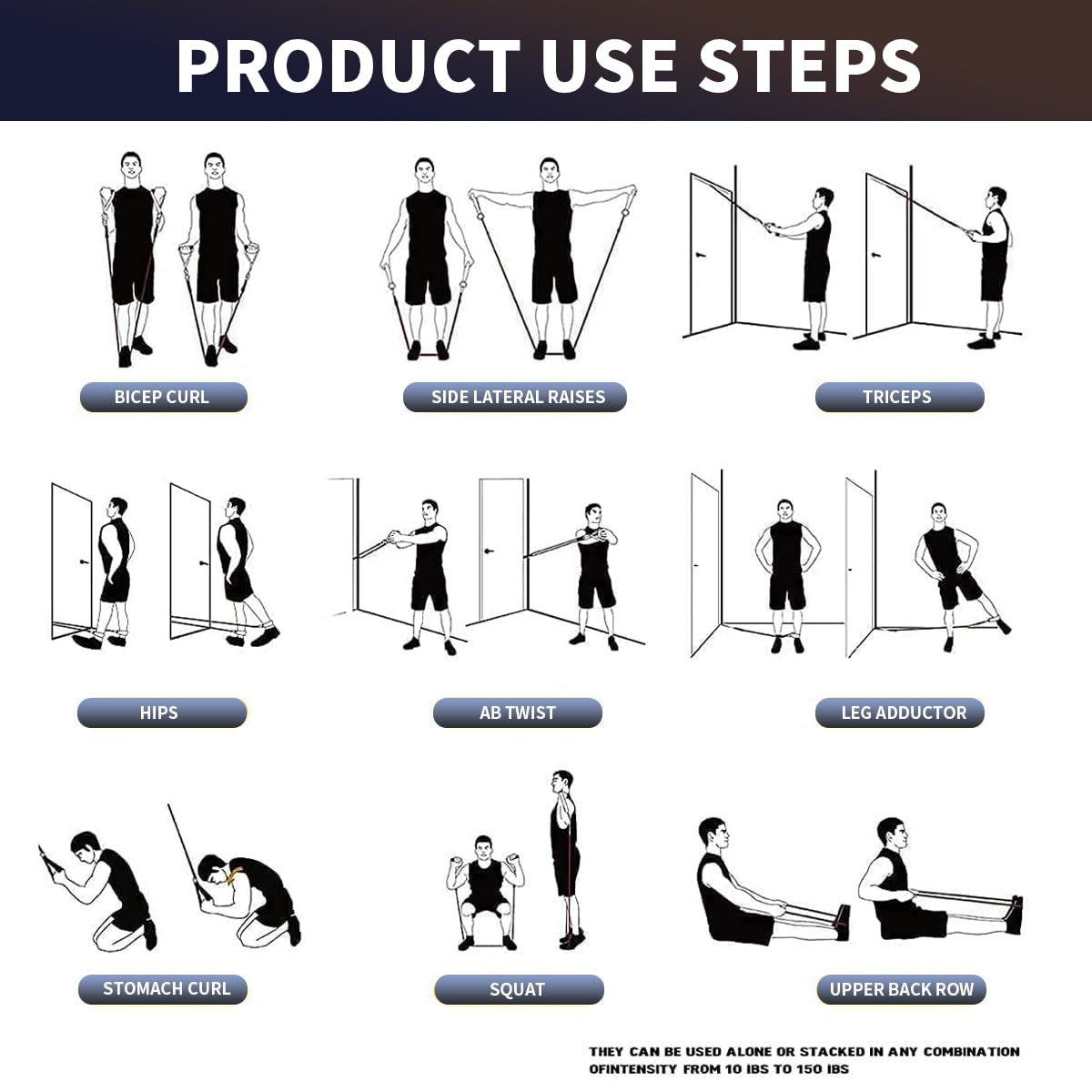 WHATAFIT Resistance Bands, Exercise Bands，Resistance Bands for Working Out, Work Out Bands with Handles for Men and Women Fitness, Strength Training Home Gym Equipment - My Store