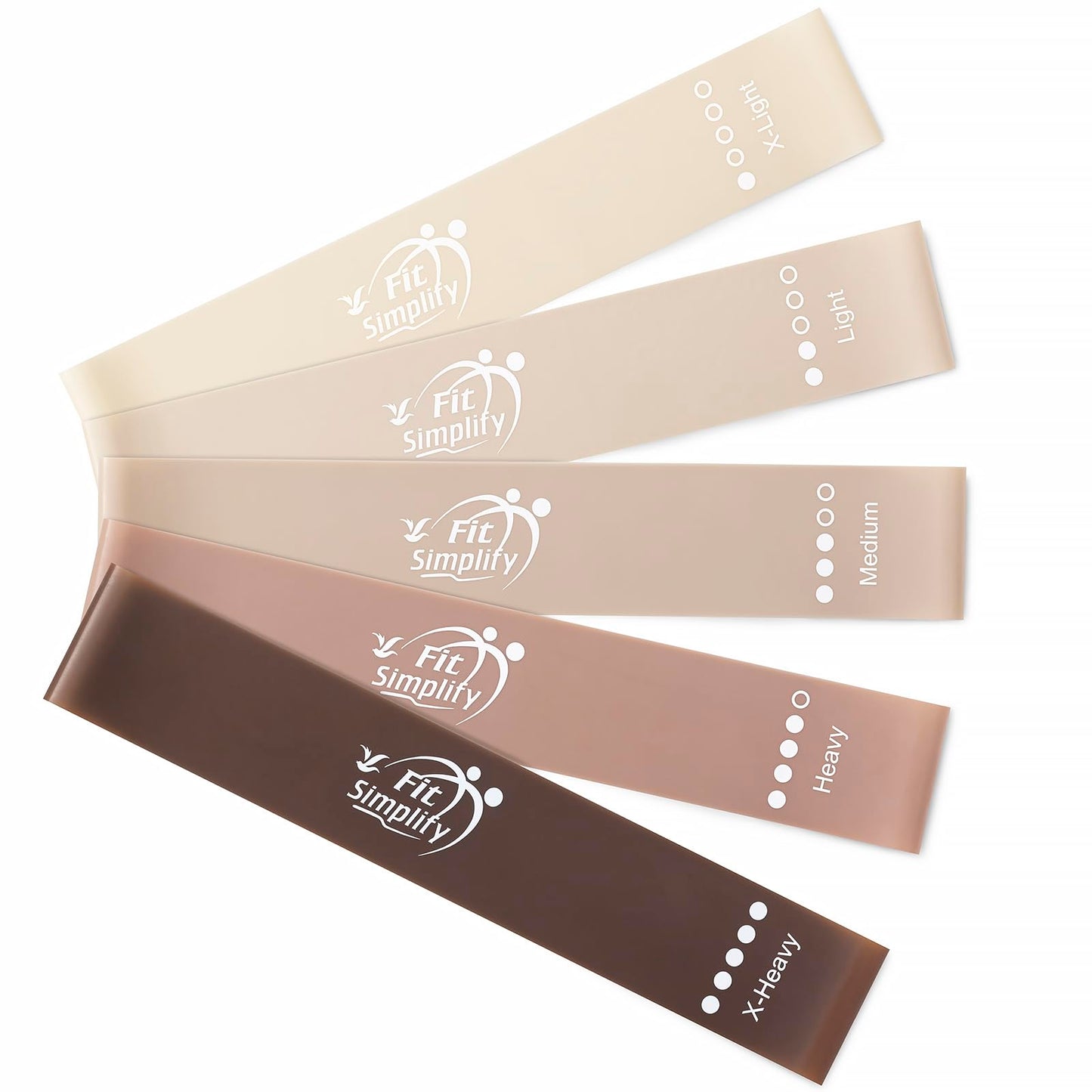 Fit Simplify Resistance Loop Exercise Bands with Instruction Guide and Carry Bag, Set of 5 - My Store