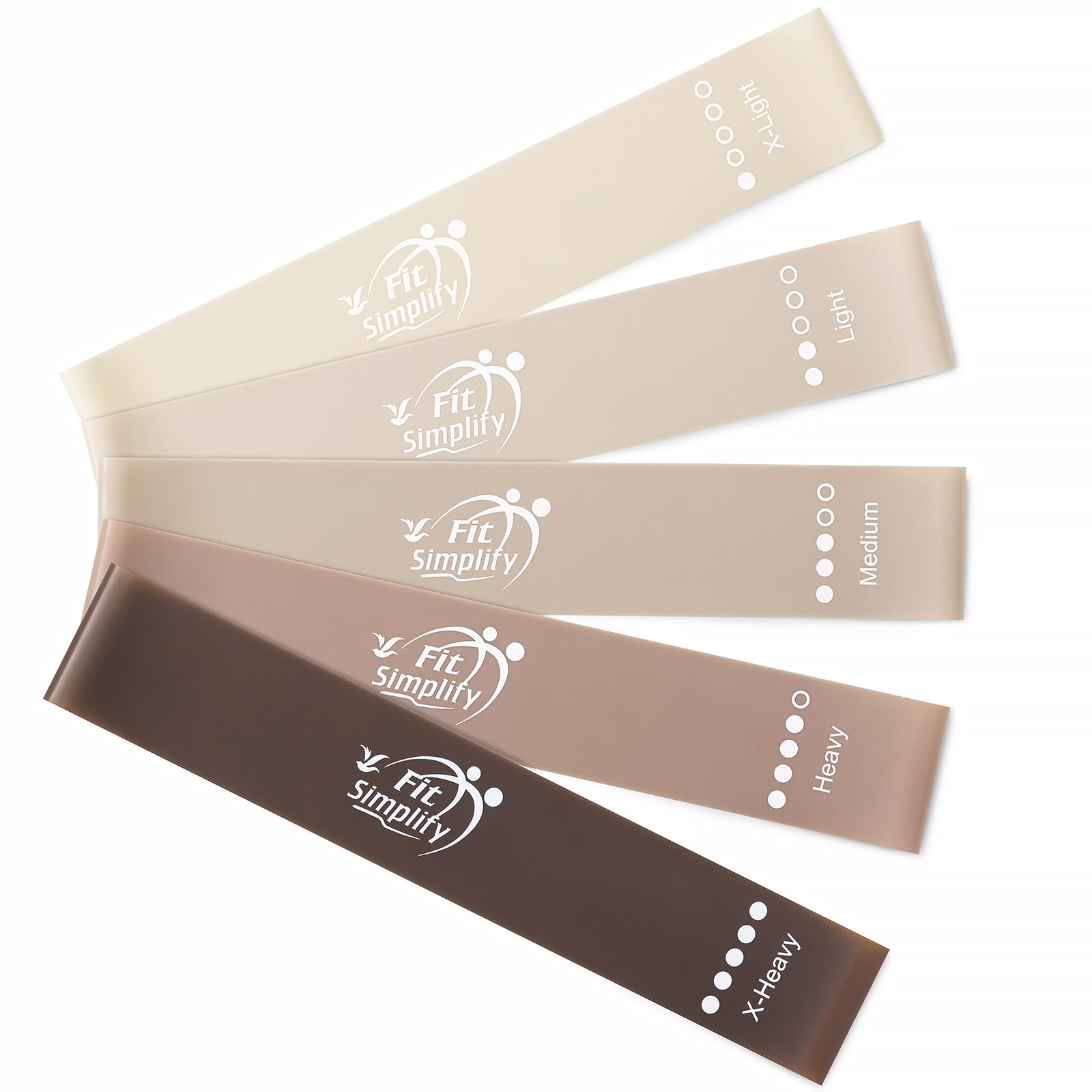 Fit Simplify Resistance Loop Exercise Bands with Instruction Guide and Carry Bag, Set of 5 - My Store