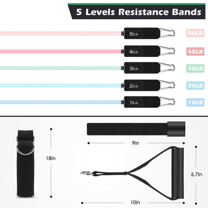 WHATAFIT Resistance Bands, Exercise Bands，Resistance Bands for Working Out, Work Out Bands with Handles for Men and Women Fitness, Strength Training Home Gym Equipment - My Store