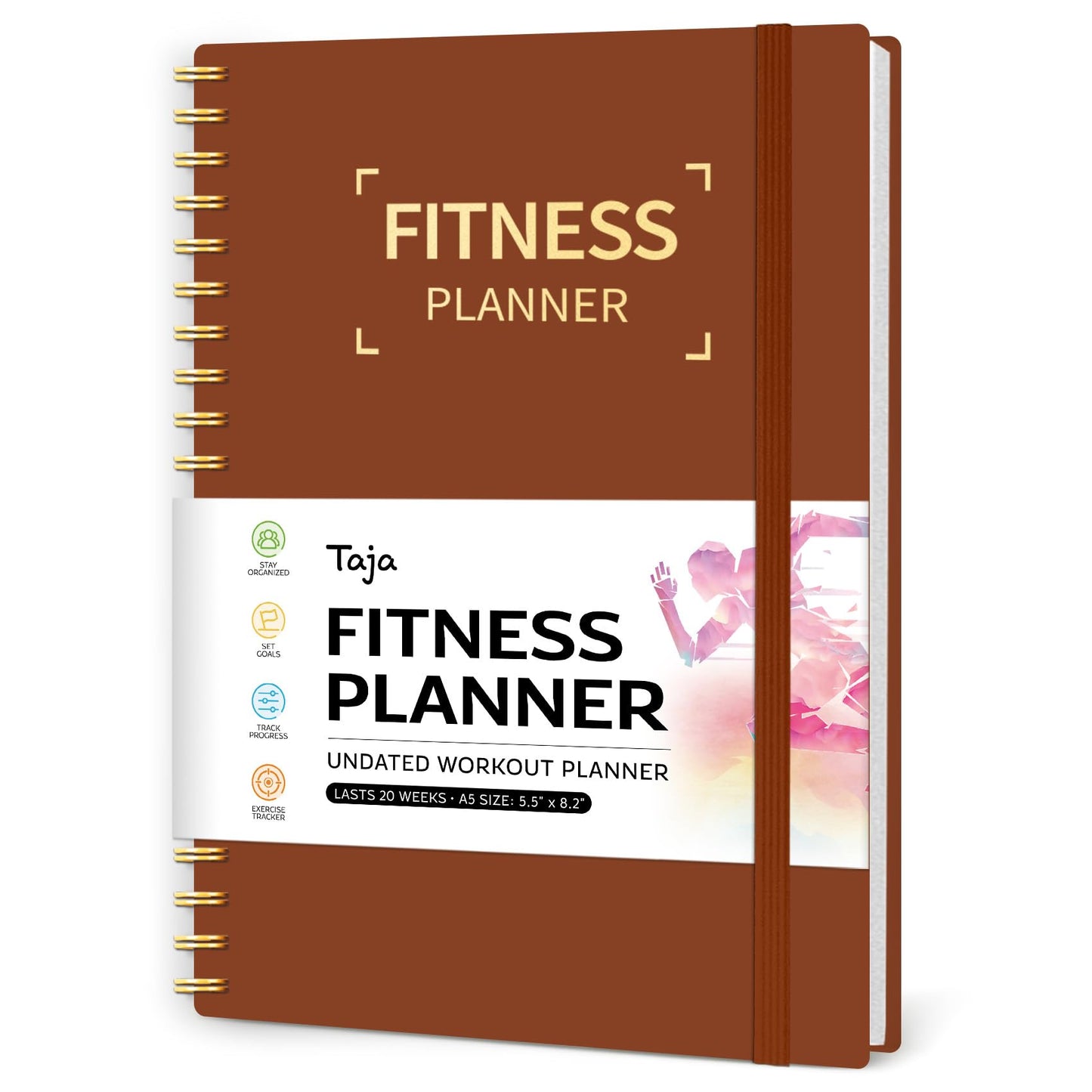 Fitness Workout Journal for Women & Men, A5(5.5" x 8.2") Workout Log Book Planner for Tracking, Progress, and Achieving Your Wellness Goals - Green - My Store