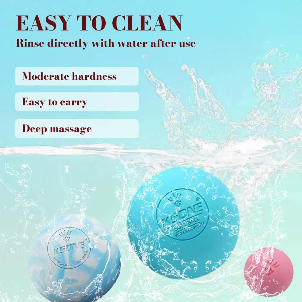 KSONE Massage Lacrosse Balls -Massage Balls for Myofacial Release&Trigger Point Therapy-Set of 2-Hard Lacrosse Massage Ball &Soft Massage Ball with one mini Ball - My Store