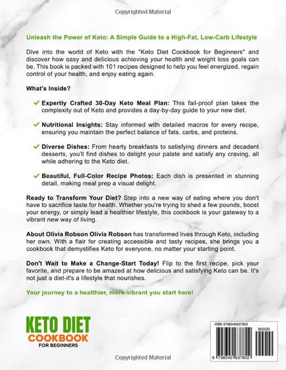 Keto Diet Cookbook for Beginners: 101 Simple & Tasty Low-Carb, Low-Sugar Recipes to Launch Your Health Journey, Comprehensive 30-Day Meal Plan, ... and Delicious Recipes for Beginners!) - My Store