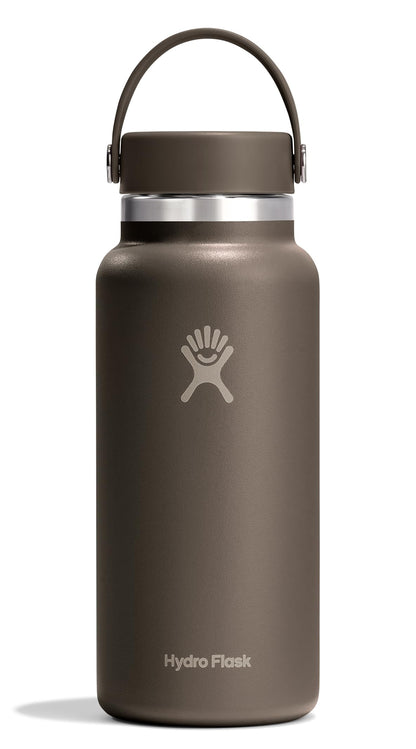 Hydro Flask Water Bottle - Insulated Stainless Steel - Wide Mouth Flex Lid, Non Spill, Leakproof and Refillable in 32 Oz Stone Gray