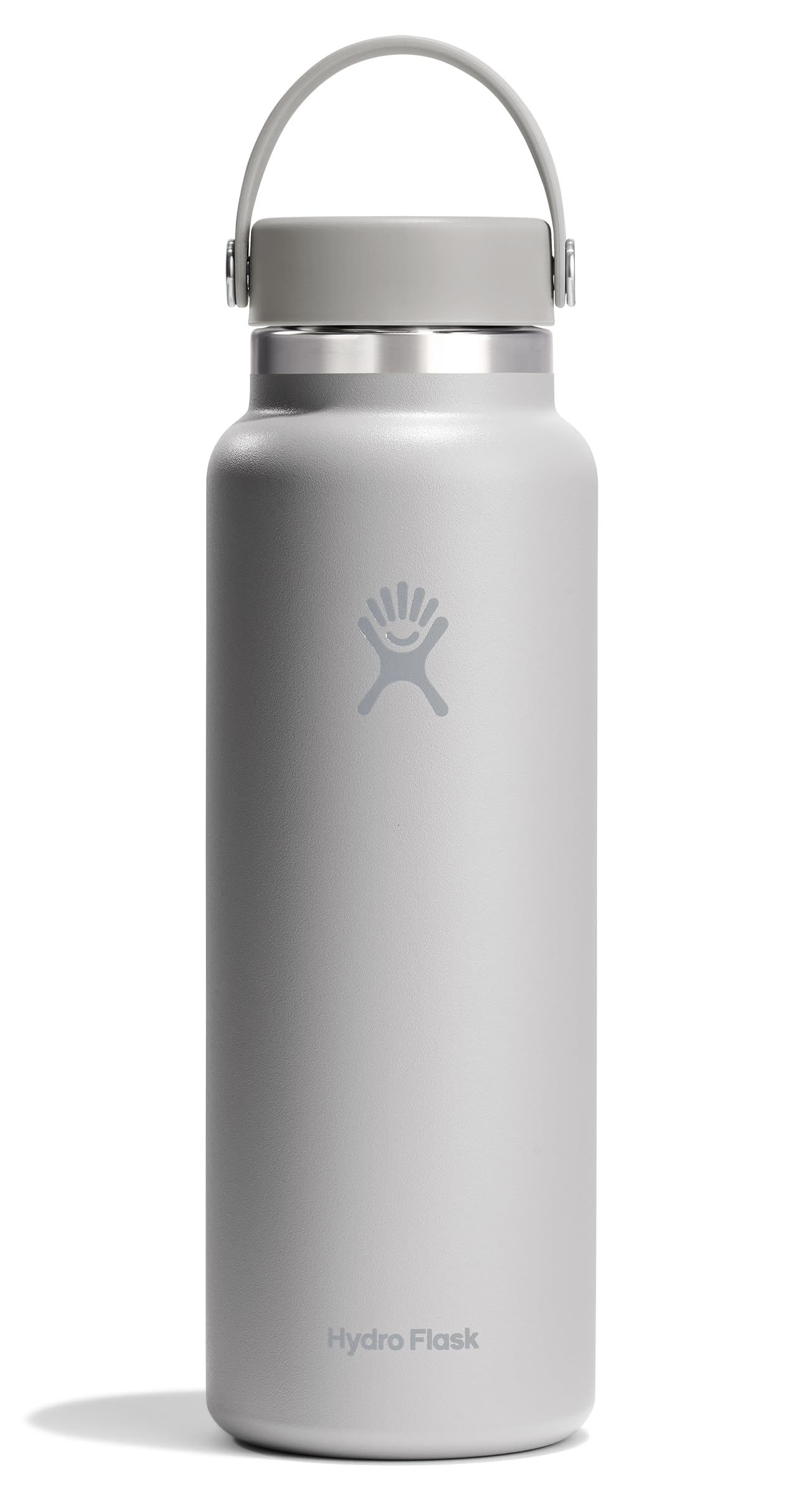 Hydro Flask Water Bottle - Insulated Stainless Steel - Wide Mouth Flex Lid, Non Spill, Leakproof and Refillable in 32 Oz Stone Gray