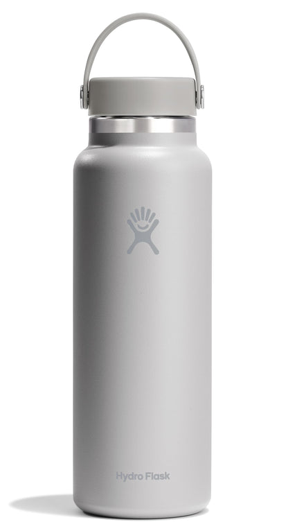 Hydro Flask Water Bottle - Insulated Stainless Steel - Wide Mouth Flex Lid, Non Spill, Leakproof and Refillable in 32 Oz Stone Gray