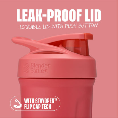 BlenderBottle Strada Shaker Cup Insulated Stainless Steel Water Bottle with Wire Whisk, 24-Ounce, Black - My Store