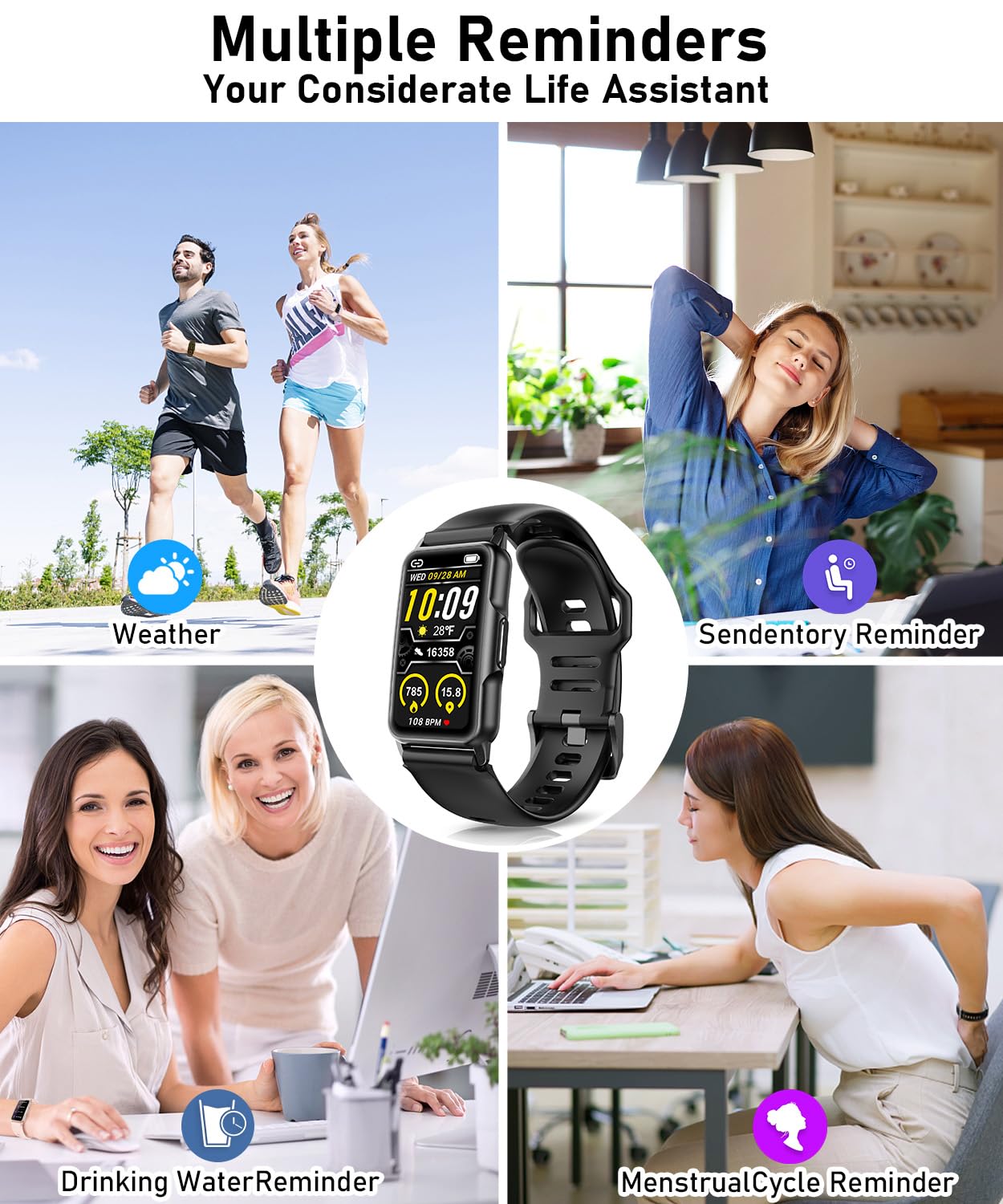 Smart Watch Fitness Tracker with 24/7 Heart Rate, Blood Oxygen Blood Pressure Monitor Sleep Tracker 120 Sports Modes Activity Trackers Step Calorie Counter IP68 Waterproof for Andriod iPhone Women Men - My Store