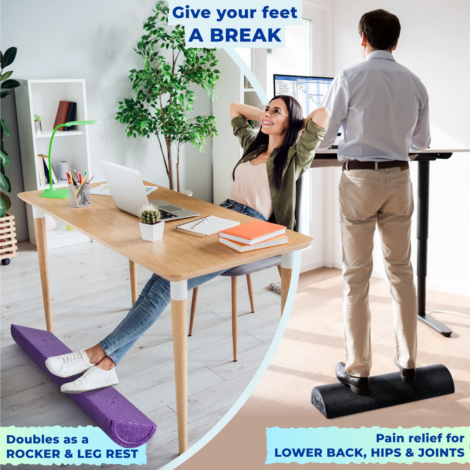 Yes4All High-Density EPP Half Round Back Roller Foam, Exercise Foam Roller for Yoga, Pilates & Stretching - 12, 18, 24, 36 inch - My Store