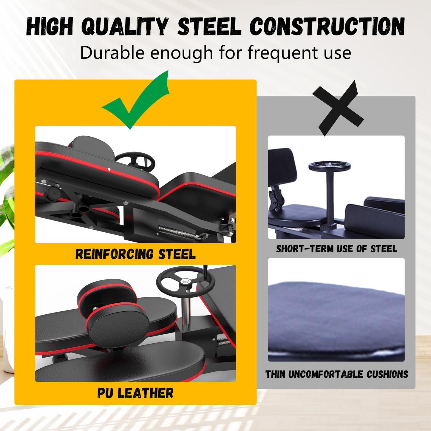 Rigel Leg Stretcher, 220LBS Leg Stretch Machine, Heavy Duty Steel Frame Equipment Splits Machine, Leg Stretching Training Machine for Home Gym Split Machine Training Fitness