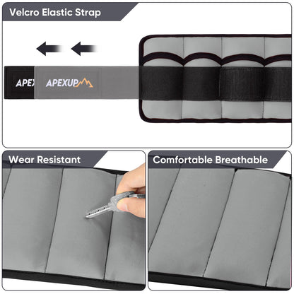 APEXUP 10lbs/Pair Adjustable Ankle Weights for Women and Men, Modularized Leg Weight Straps for Yoga, Walking, Running, Aerobics, Gym