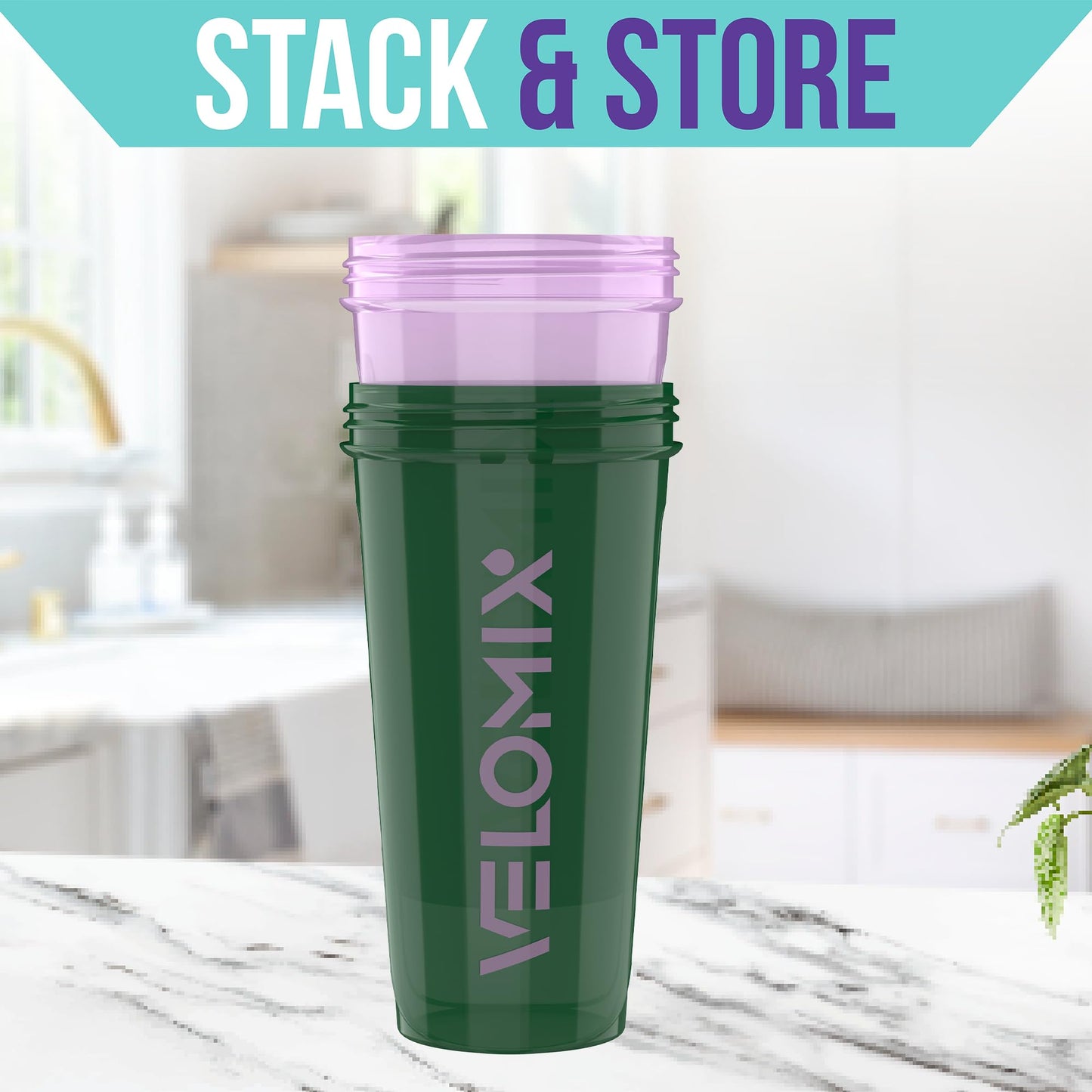 VELOMIX - 2 Pack- 28 oz Protein Shaker Bottles for Protein Mixes - 2x Wire Whisk | Leak Proof Shaker Cups for Protein Shakes | Protein Shaker Bottle Pack (Black/Transparent) - My Store