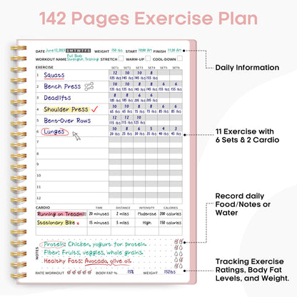 Fitness Workout Journal for Women & Men, A5(5.5" x 8.2") Workout Log Book Planner for Tracking, Progress, and Achieving Your Wellness Goals - Green - My Store