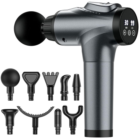 Massage Gun, Muscle Massage Gun for Athletes Handheld Electric Deep Tissue Back Massager, Percussion Massage Device for Pain Relief with 30 Speed Levels 9 Heads - My Store