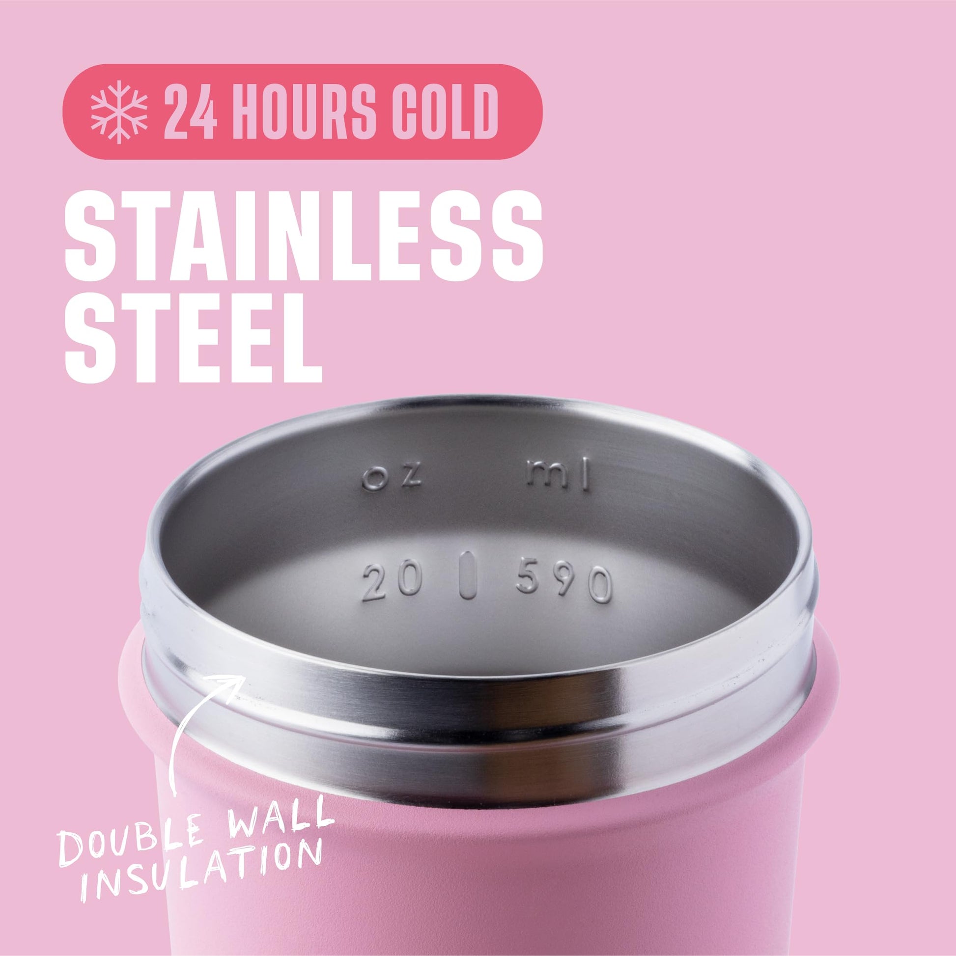 BlenderBottle Strada Shaker Cup Insulated Stainless Steel Water Bottle with Wire Whisk, 24-Ounce, Black - My Store