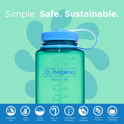 Nalgene Sustain Tritan BPA-Free Water Bottle Made with Material Derived From 50% Plastic Waste (using ISCC certified mass balance), 32 OZ, Wide Mouth - My Store