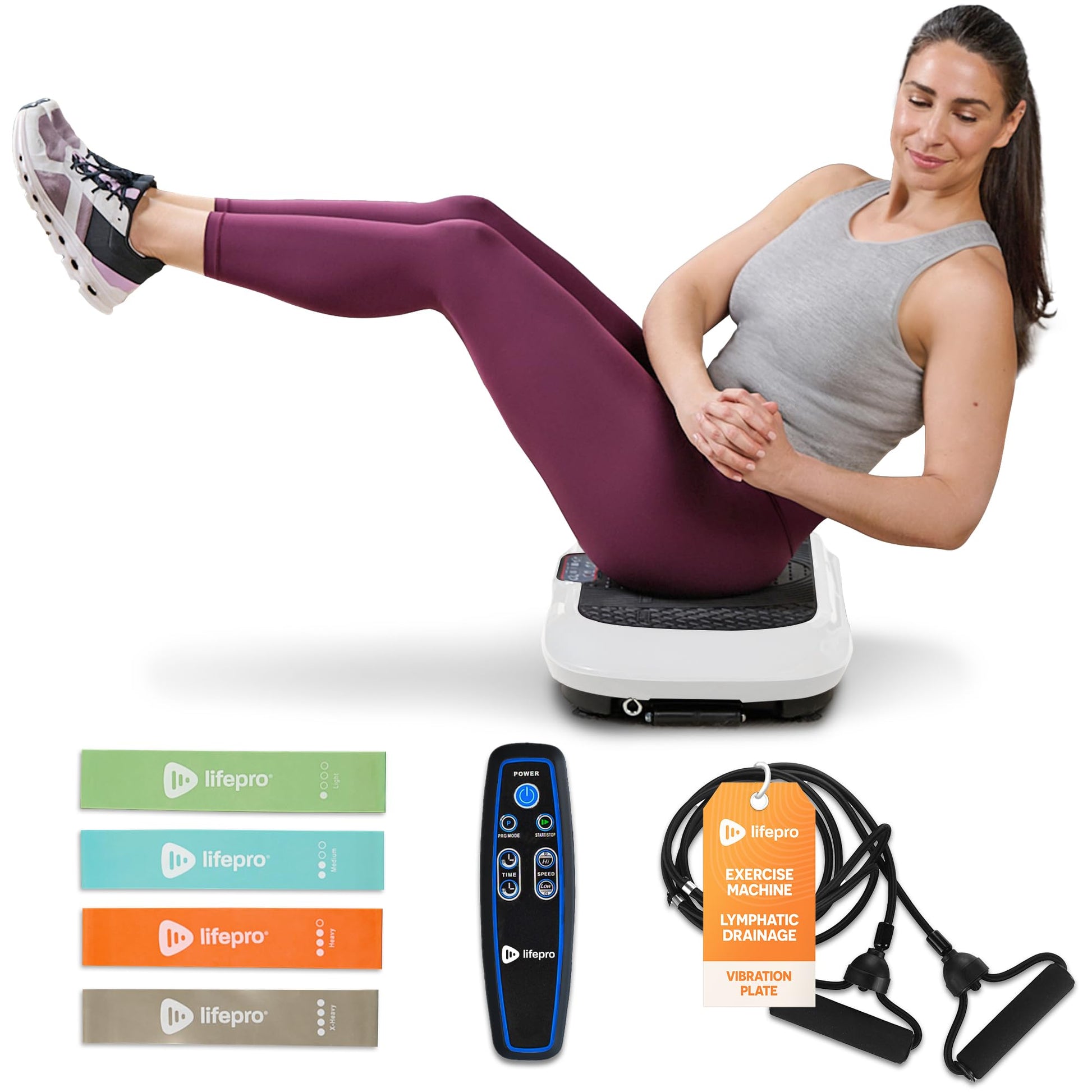 Lifepro Waver Vibration Plate Exercise Machine for Lymphatic Drainage, Muscle Activation, Full-Body Workout Vibrating Platform with Loop Bands, Fitness Equipment for Strength Toning & Fat Loss - My Store