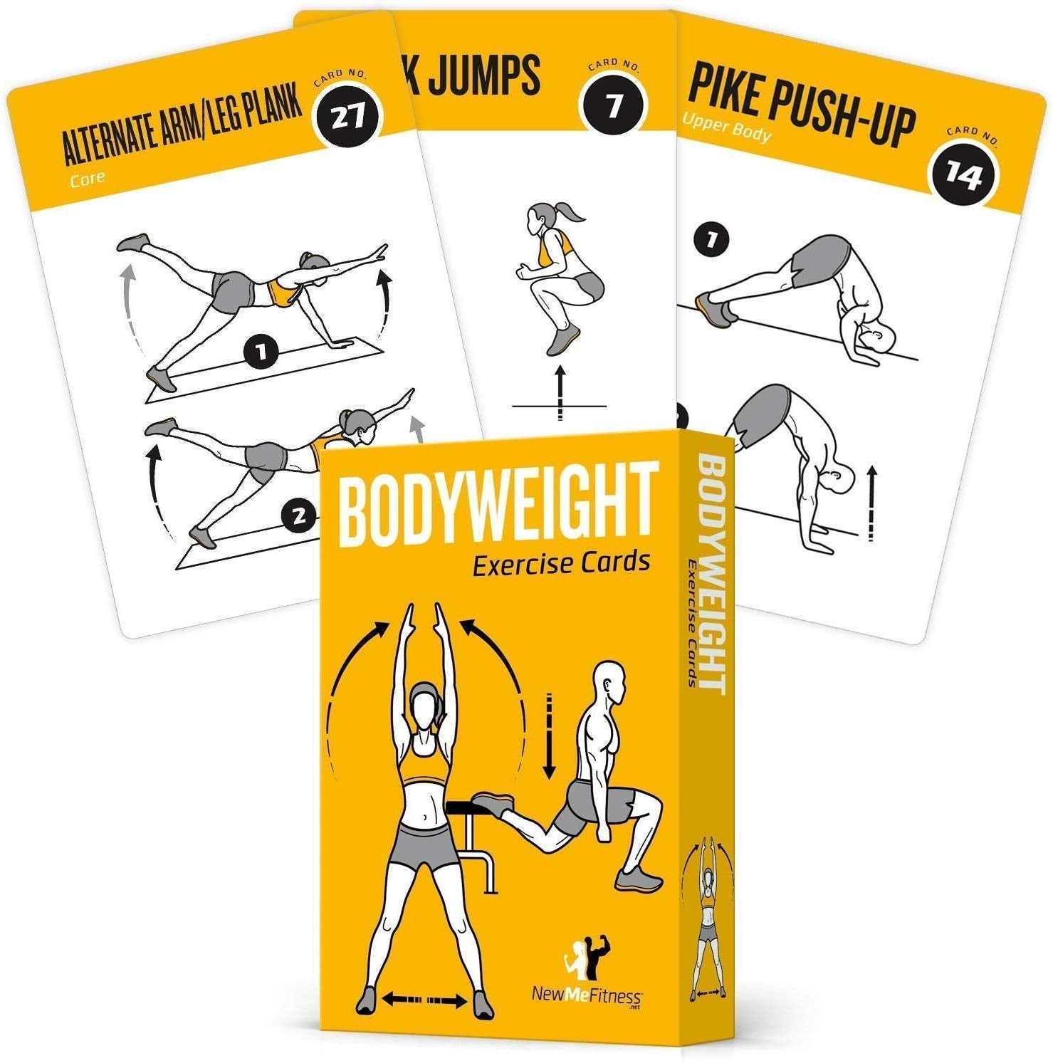 NewMe Fitness Stretching Workout Cards, Instructional Fitness Deck for Women & Men, Beginner Fitness Guide to Training Exercises at Home or Gym - My Store