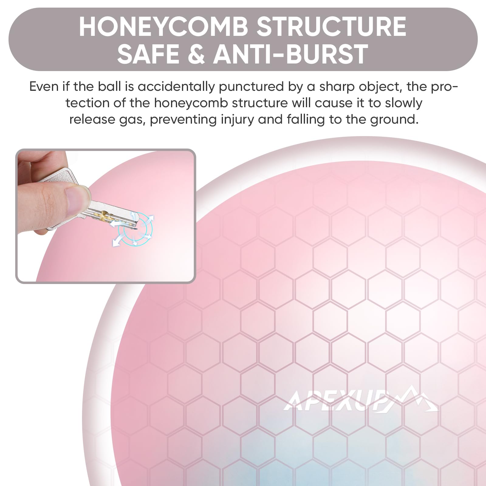 APEXUP Yoga & Pilates Ball - Anti Slip Heavy Duty Gym Ball for Fitness, Balance & Core Workout - My Store