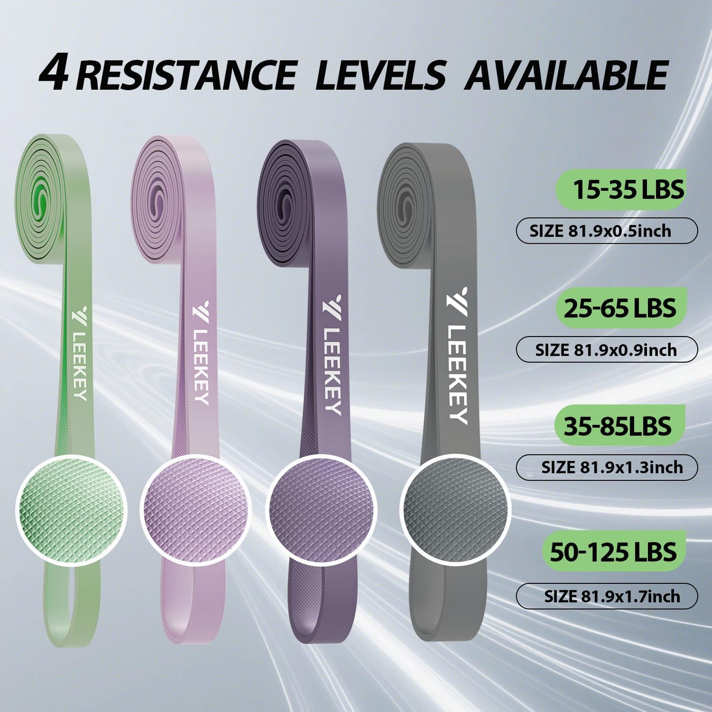 LEEKEY Resistance Bands Set for Pull-Up Assistance & Full-Body Training, Multi-Level Exercise Bands with Bag for Home Workouts, Physical Therapy, Strength Training (Men/Women) - My Store