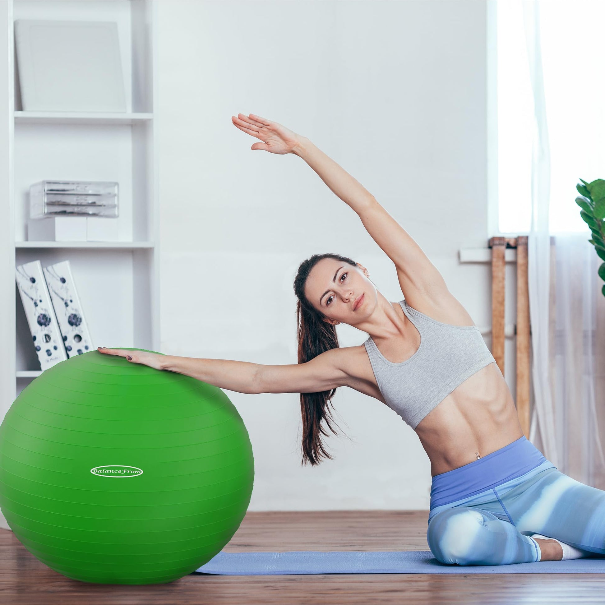 Anti-Burst and Slip Resistant Exercise Yoga Fitness Birthing Ball with Quick Pump, 2,000-Pound Capacity, Multiple Colors and Sizes - My Store