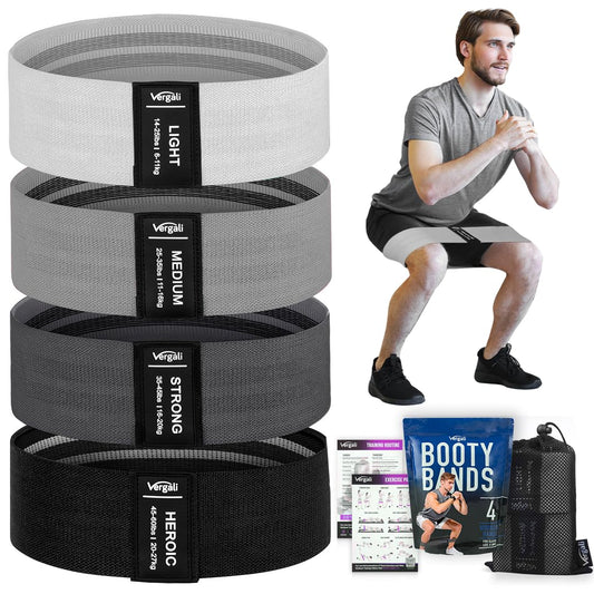 Resistance Bands for Working Out with Workout Bands Guide. 4 Booty Bands for Women Men Fabric Elastic Bands for Exercise Bands Resistance Bands for Legs Bands for Working Out Hip Thigh Glute Bands Set - My Store