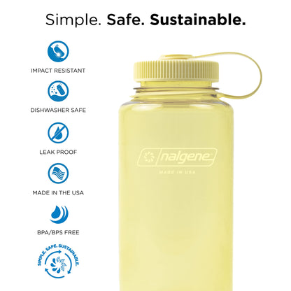 Nalgene Sustain Tritan BPA-Free Water Bottle Made with Material Derived From 50% Plastic Waste (using ISCC certified mass balance), 32 OZ, Wide Mouth - My Store