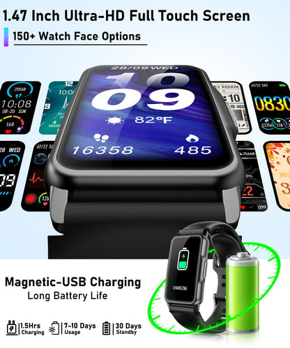 Smart Watch Fitness Tracker with 24/7 Heart Rate, Blood Oxygen Blood Pressure Monitor Sleep Tracker 120 Sports Modes Activity Trackers Step Calorie Counter IP68 Waterproof for Andriod iPhone Women Men - My Store