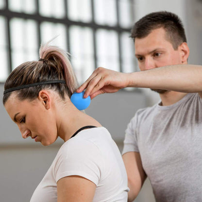 WOVTE Massage Lacrosse Ball for Sore Muscles, Shoulders, Neck, Back, Foot, Body, Deep Tissue, Trigger Point, Muscle Knots, Yoga and Myofascial Release (Blue) - My Store