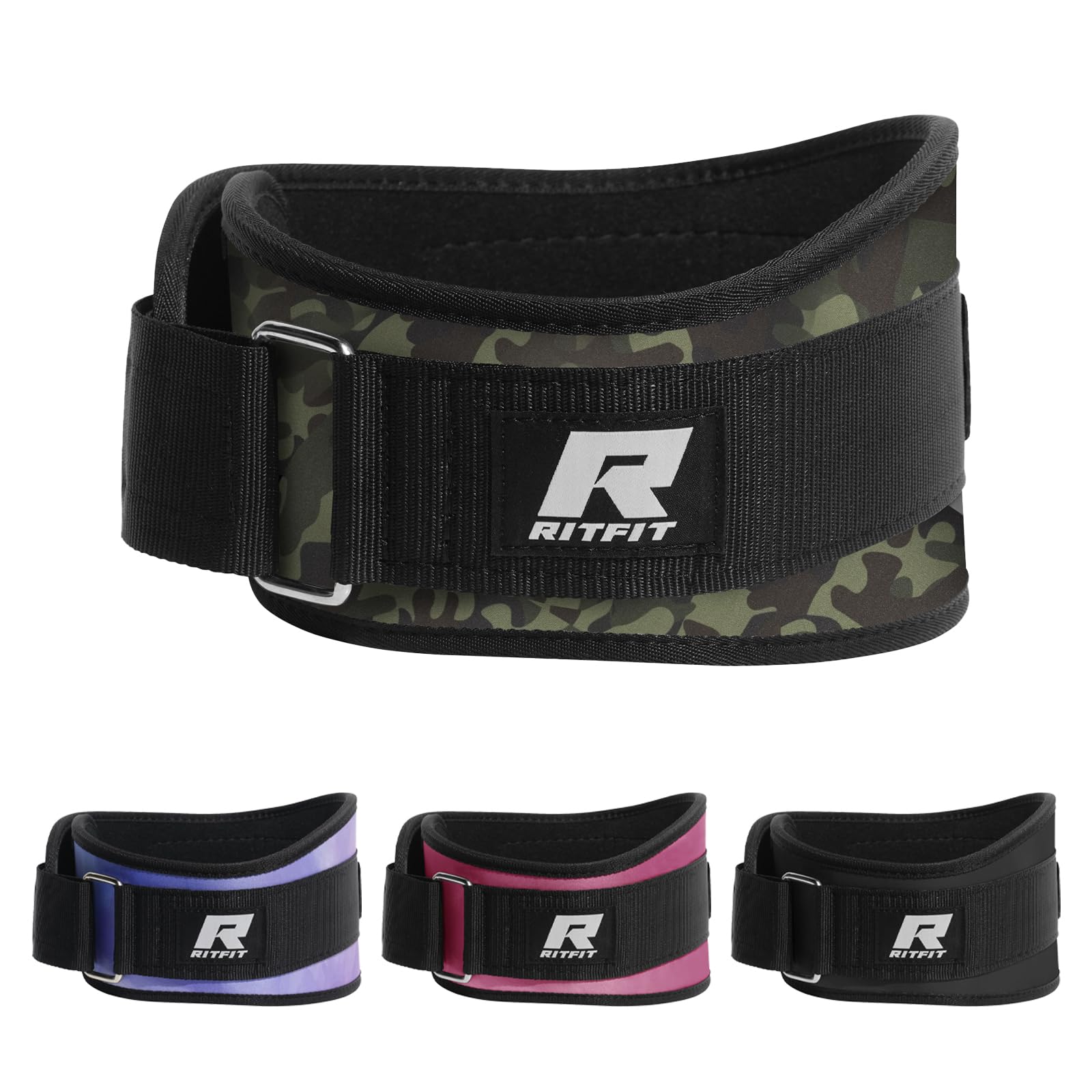 RitFit Weight Lifting Belt - Great for Squats, Lunges, Deadlift, Thrusters - Men and Women - 6 Inch Black/Camouflage - My Store
