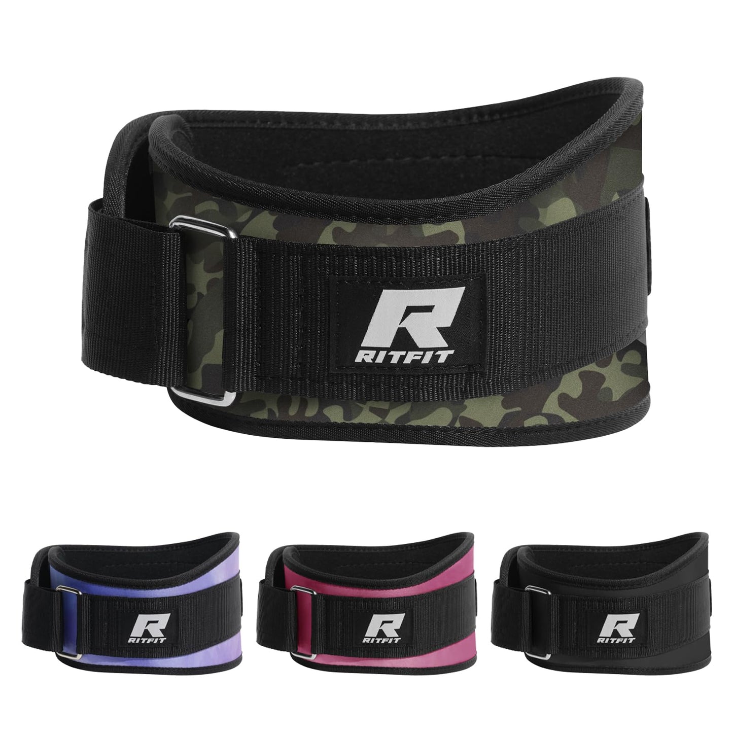 RitFit Weight Lifting Belt - Great for Squats, Lunges, Deadlift, Thrusters - Men and Women - 6 Inch Black/Camouflage - My Store