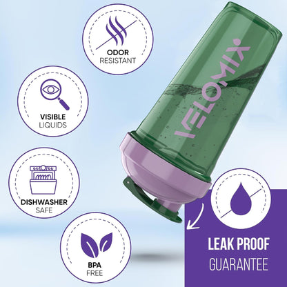 VELOMIX - 2 Pack- 28 oz Protein Shaker Bottles for Protein Mixes - 2x Wire Whisk | Leak Proof Shaker Cups for Protein Shakes | Protein Shaker Bottle Pack (Black/Transparent) - My Store