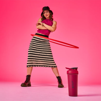 BlenderBottle Strada Shaker Cup Insulated Stainless Steel Water Bottle with Wire Whisk, 24-Ounce, Black - My Store