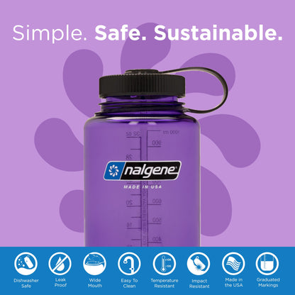 Nalgene Sustain Tritan BPA-Free Water Bottle Made with Material Derived From 50% Plastic Waste (using ISCC certified mass balance), 32 OZ, Wide Mouth - My Store