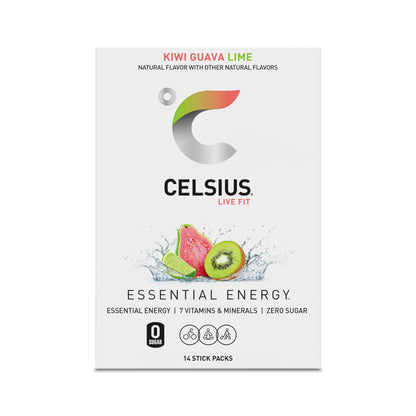 CELSIUS On-the-Go Powder Stick Zero Sugar (14 Sticks per Pack), Orange, 2.60 Oz