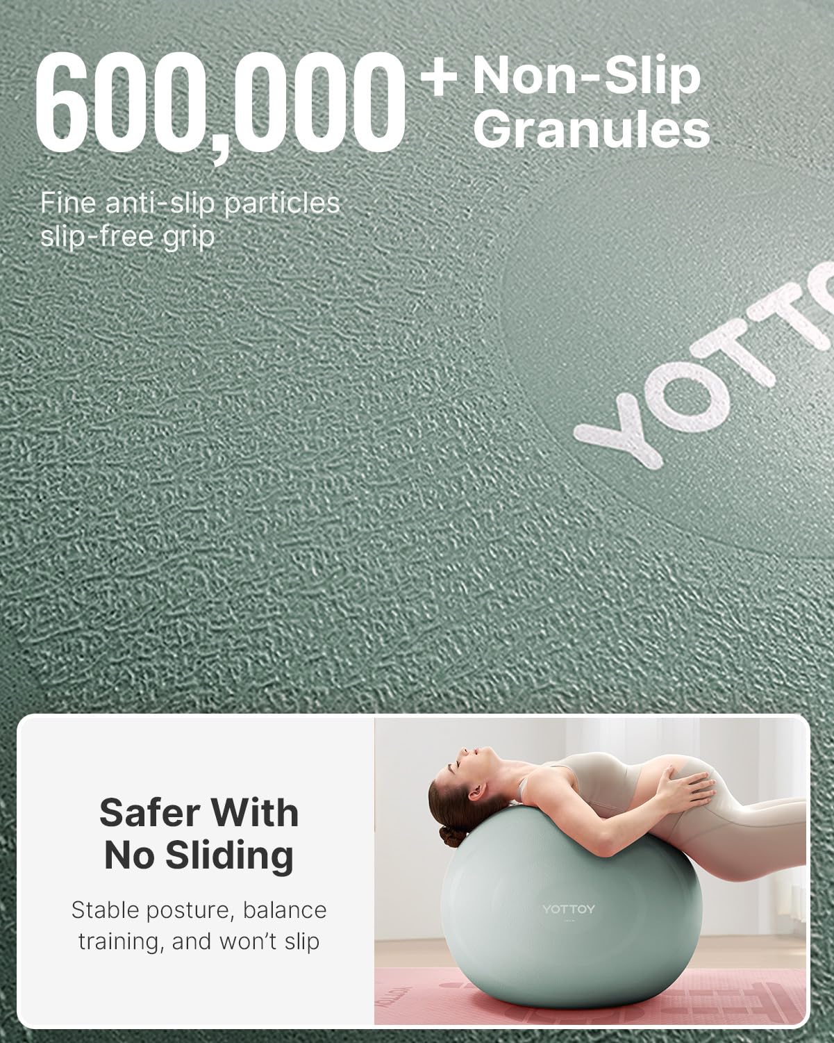 YOTTOY Anti-Burst Exercise Ball for Working Out, Yoga & Pregnancy, Extra Thick Workout Ball for Physical Therapy & Fitness - My Store