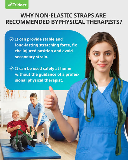 Trideer Stretching Strap Yoga Strap Physical Therapy for Home Workout, Exercise, Pilates and Gymnastics, 10 Loops Non-Elastic Stretch Bands with Aesthetic Packaging for Women & Men - My Store