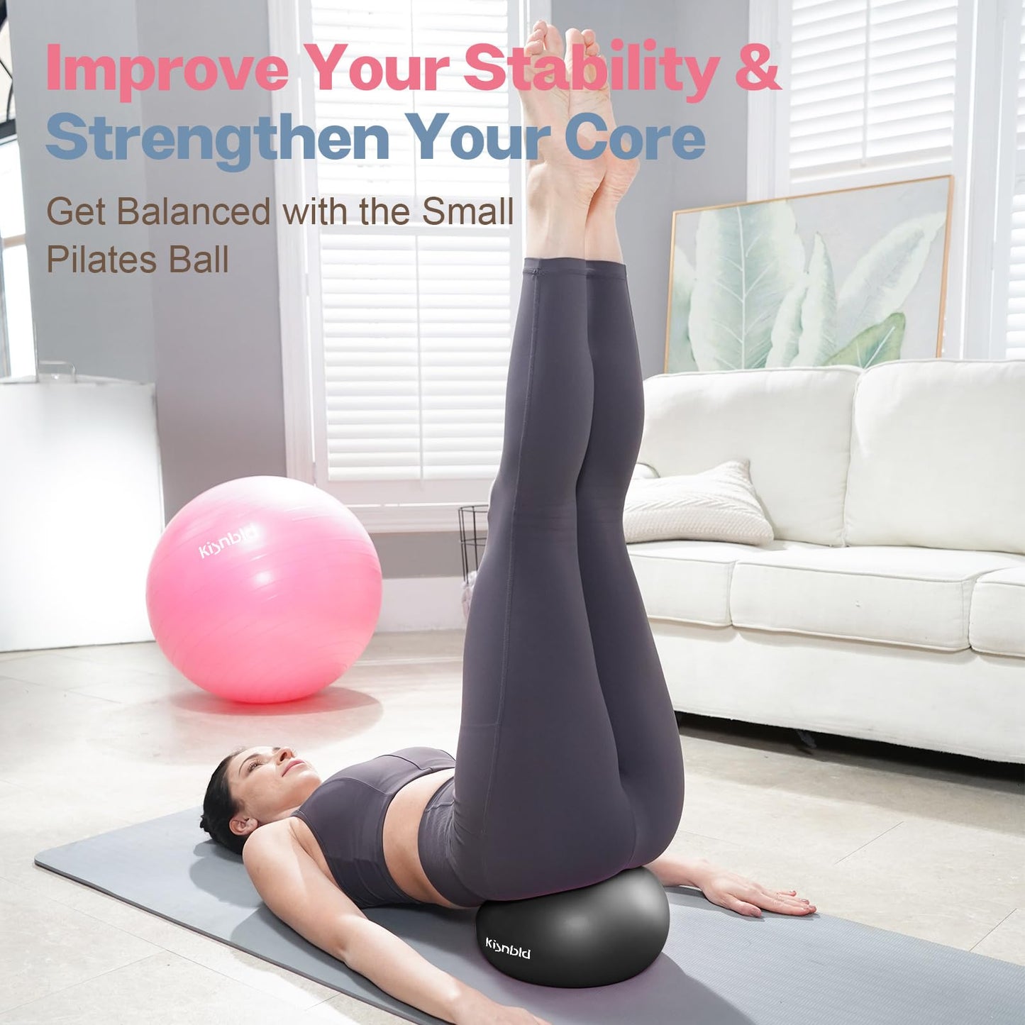 Small Exercise Ball, 9 Inch Mini Pilates Ball, Anti Burst and Slip Resistant Mini Yoga Ball for Stability, Fitness, Physical Therapy, Stretching & Core Strength Workout at Home Gym & Office - My Store