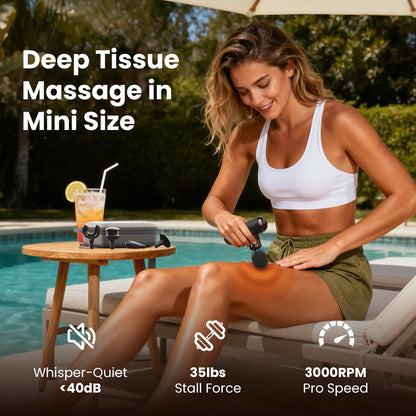 BOB AND BRAD Q2 Pro Mini Massage Gun with Heat and Cold Head,Pocket-Sized Deep Tissue Massager Gun,Portable Percussion Muscle Massager Gun, Ultra Small&Quiet Muscle Massage Gun - My Store