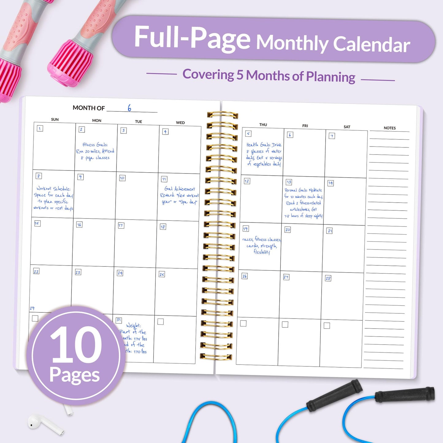 Fitness Journal Workout Planner for Women & Men, A5 (6.4" x 8.3") Workout Journal Log Book Planner Gift for Track Gym Essentials, Home Workouts, Track Progress, Achieve Wellness Goals, Black - My Store