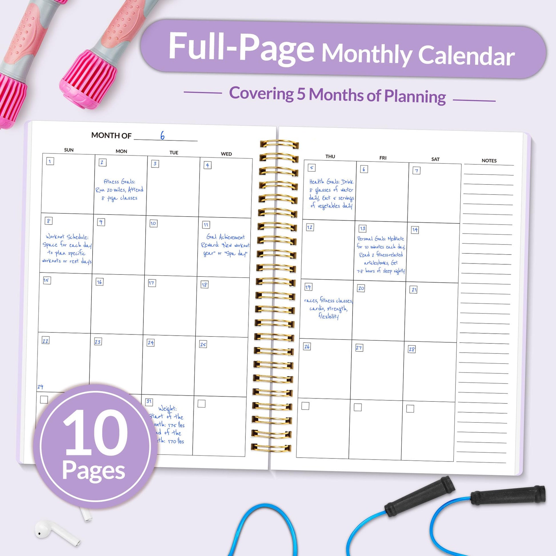 Fitness Journal Workout Planner for Women & Men, A5 (6.4" x 8.3") Workout Journal Log Book Planner Gift for Track Gym Essentials, Home Workouts, Track Progress, Achieve Wellness Goals, Black - My Store