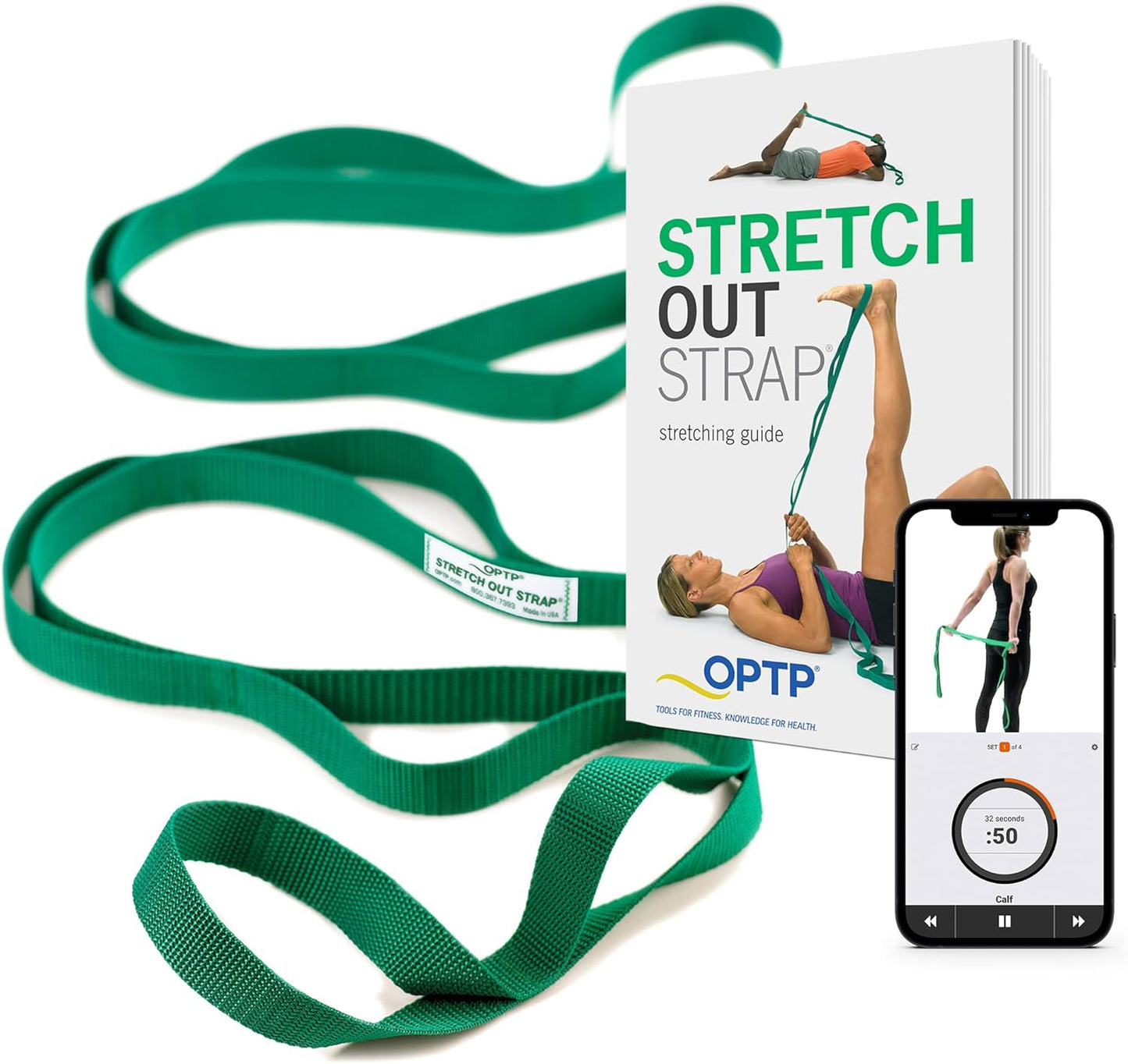 OPTP The Original Stretch Out Strap with Exercise Book, for Flexibility and Mobility Exercises. Stretch Out Straps for Physical Therapy, Yoga Stretching Strap and Knee Therapy Strap. Made in the USA - My Store