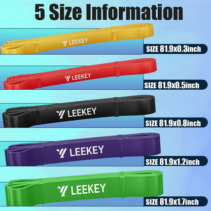 LEEKEY Resistance Bands Set for Pull-Up Assistance & Full-Body Training, Multi-Level Exercise Bands with Bag for Home Workouts, Physical Therapy, Strength Training (Men/Women) - My Store