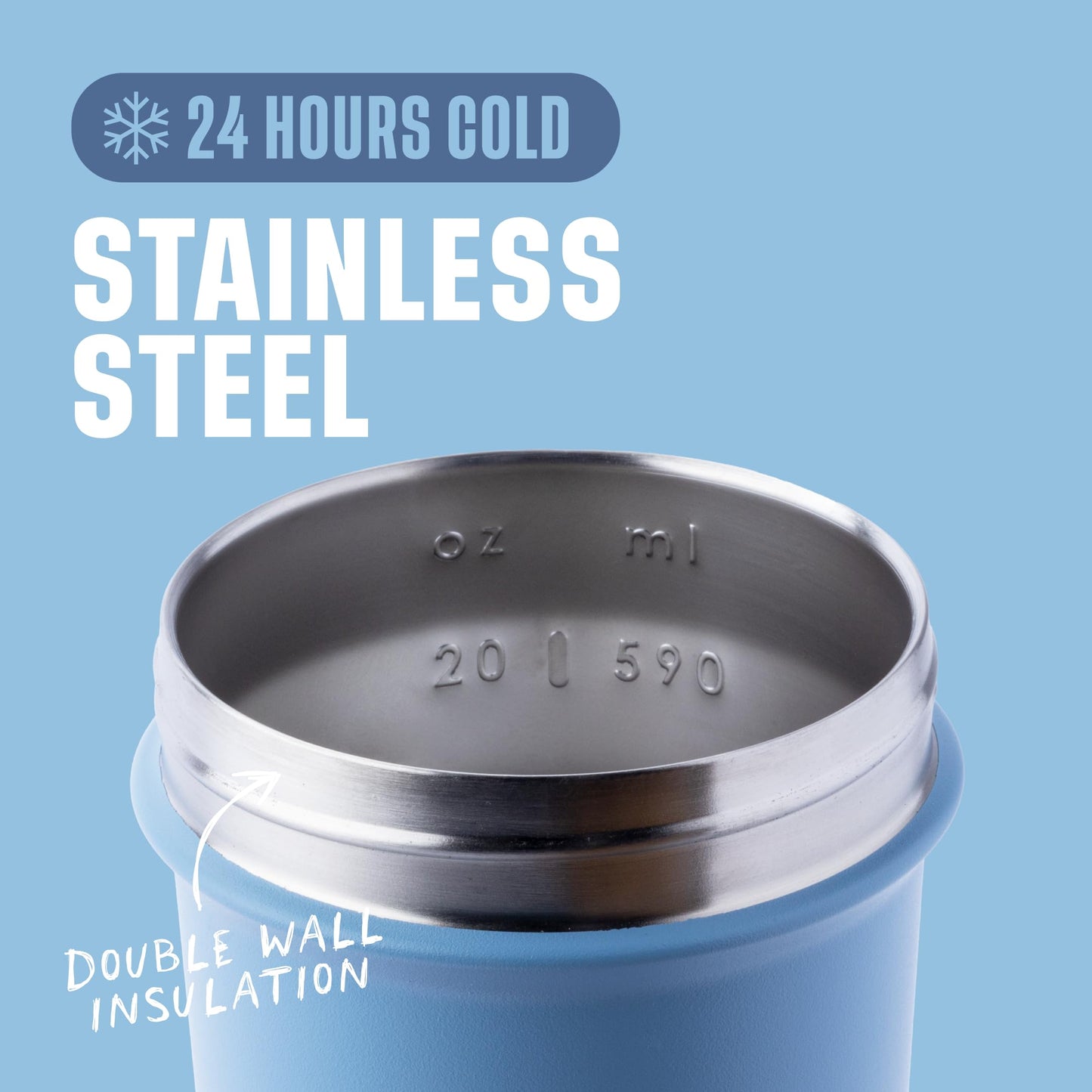 BlenderBottle Strada Shaker Cup Insulated Stainless Steel Water Bottle with Wire Whisk, 24-Ounce, Black - My Store