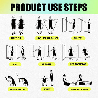 WHATAFIT Resistance Bands, Exercise Bands，Resistance Bands for Working Out, Work Out Bands with Handles for Men and Women Fitness, Strength Training Home Gym Equipment - My Store