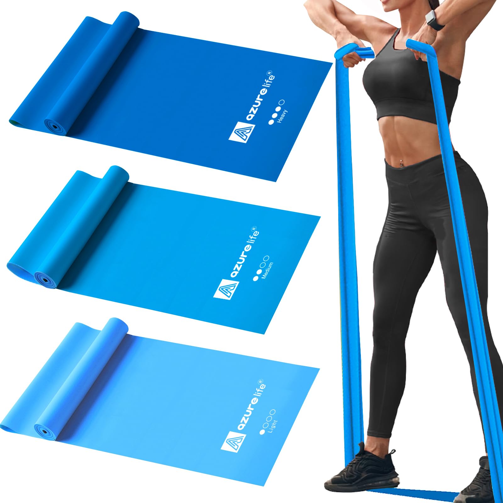 Resistance Bands,Professional Long Non-Latex Elastic Stretch Bands,Exercise Bands for Physical Therapy, Yoga, Pilates, Rehab, at-Home or The Gym Workouts, Strength Training - My Store